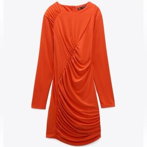 Zara Red Ruched Dress